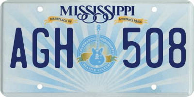 MS license plate AGH508