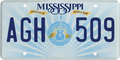 MS license plate AGH509