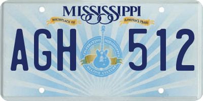 MS license plate AGH512