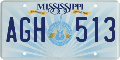MS license plate AGH513