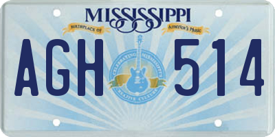 MS license plate AGH514
