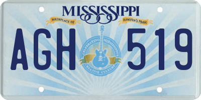 MS license plate AGH519