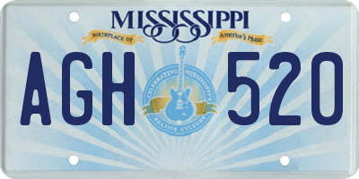 MS license plate AGH520