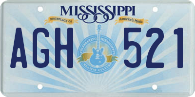 MS license plate AGH521