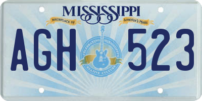 MS license plate AGH523