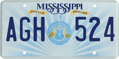 MS license plate AGH524