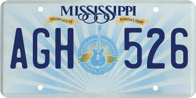 MS license plate AGH526