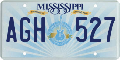 MS license plate AGH527