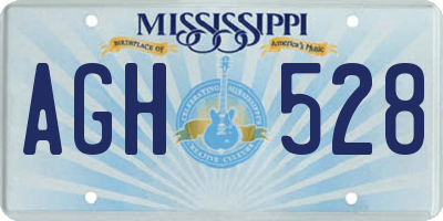 MS license plate AGH528