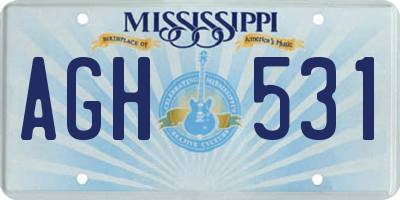 MS license plate AGH531