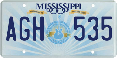 MS license plate AGH535