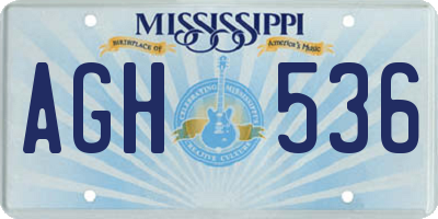 MS license plate AGH536