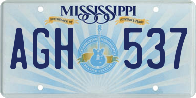 MS license plate AGH537