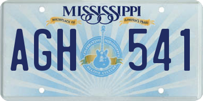 MS license plate AGH541