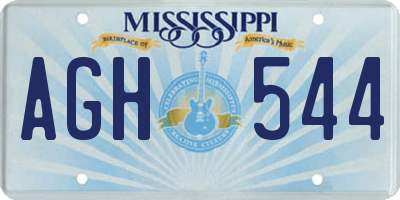 MS license plate AGH544