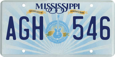 MS license plate AGH546
