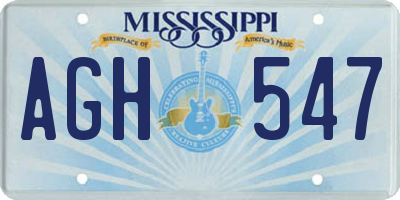 MS license plate AGH547