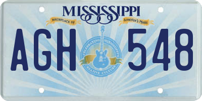 MS license plate AGH548
