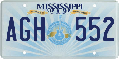 MS license plate AGH552