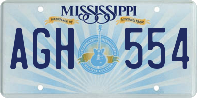MS license plate AGH554