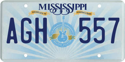 MS license plate AGH557