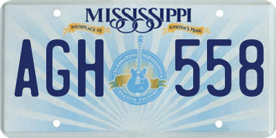 MS license plate AGH558