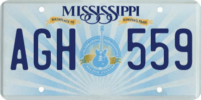 MS license plate AGH559