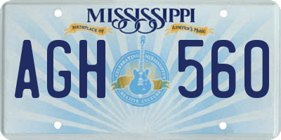MS license plate AGH560