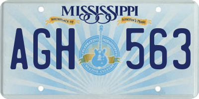 MS license plate AGH563