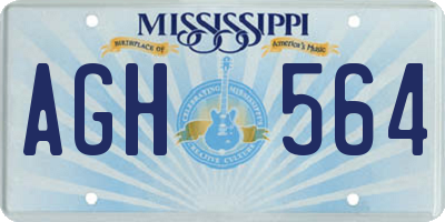 MS license plate AGH564