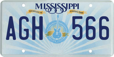MS license plate AGH566