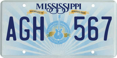 MS license plate AGH567
