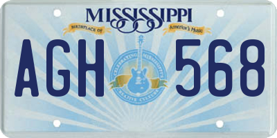 MS license plate AGH568