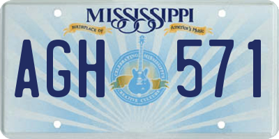 MS license plate AGH571