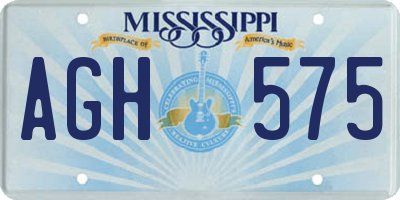 MS license plate AGH575
