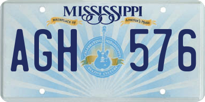 MS license plate AGH576