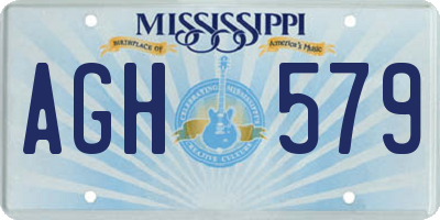 MS license plate AGH579