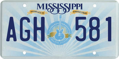 MS license plate AGH581