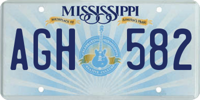 MS license plate AGH582