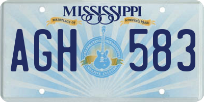 MS license plate AGH583