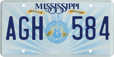 MS license plate AGH584
