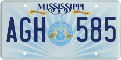 MS license plate AGH585