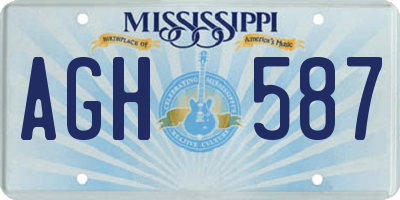 MS license plate AGH587