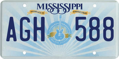 MS license plate AGH588