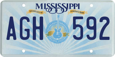 MS license plate AGH592