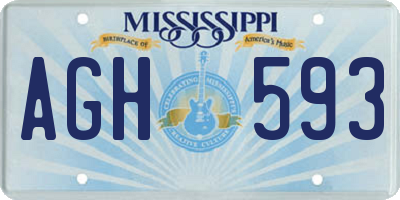 MS license plate AGH593