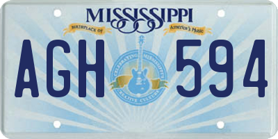 MS license plate AGH594