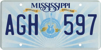 MS license plate AGH597