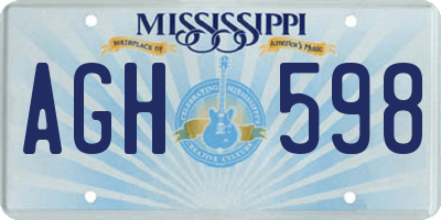 MS license plate AGH598