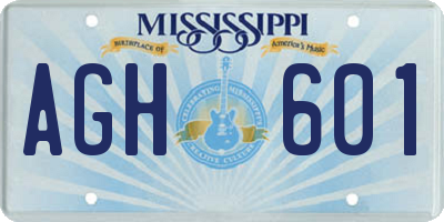 MS license plate AGH601